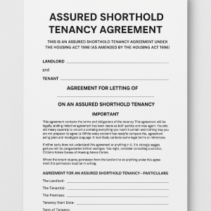 AST Assured Shorthold Tenancy Agreement document pack